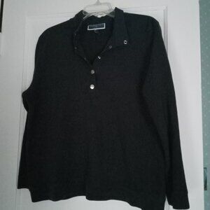 Karen Scott Navy Blue snap neckline size XL long sleeves